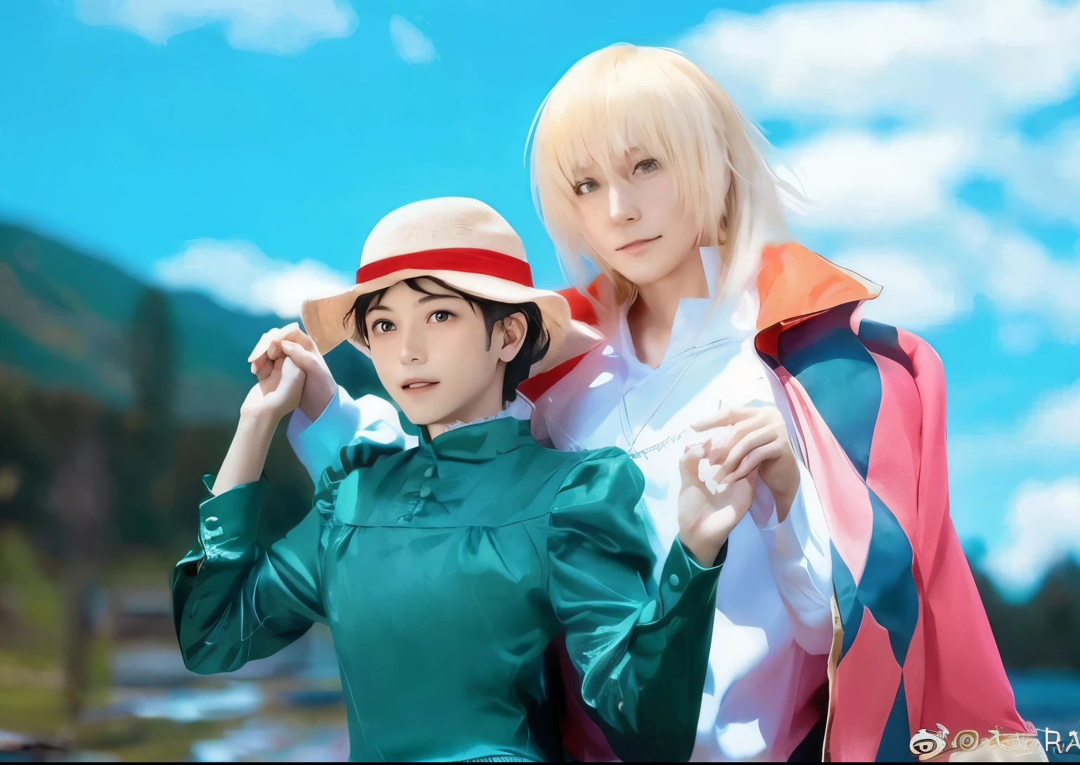 Ghibli, girl, boy, howls moving castle, studio ghibli, smile, kawaii, beautiful, cute