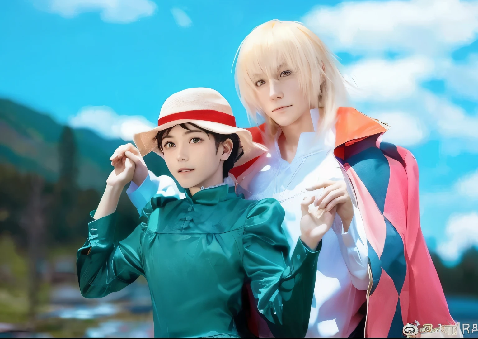 Ghibli, girl, boy, howls moving castle, studio ghibli, smile, kawaii, beautiful, cute