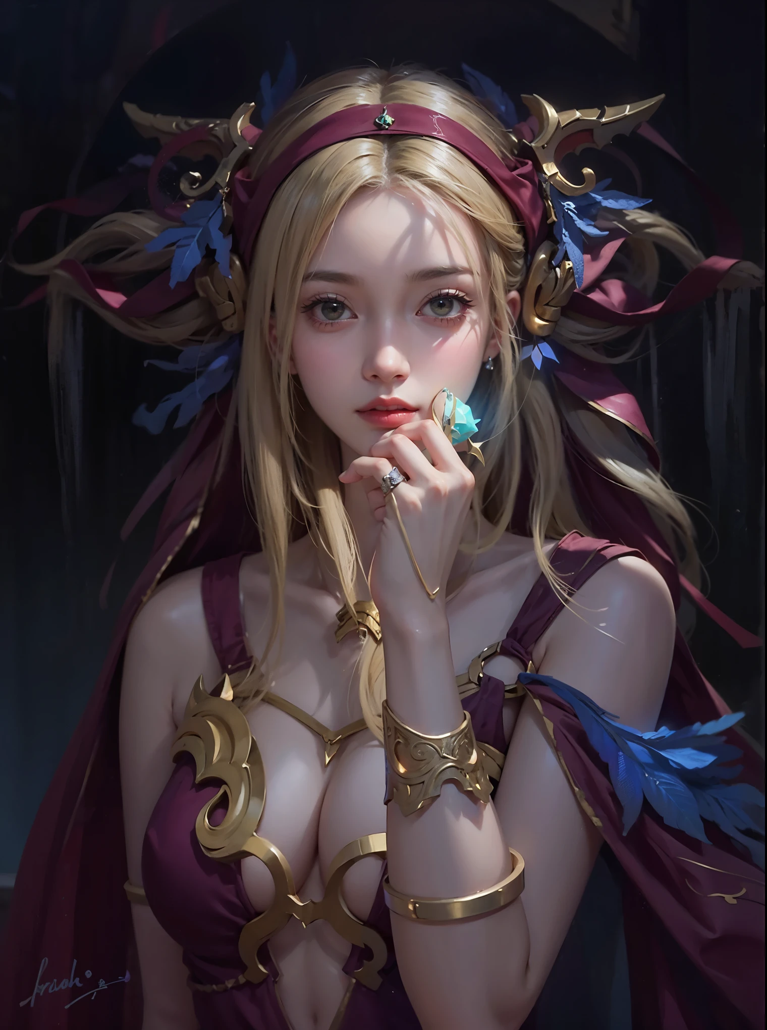 a close up of a 4 girls  ,blonde hair , big booobs ,  shadowbringers cinematic, 4 k detail fantasy, a beautiful fantasy empress, game cg, xianxia fantasy, xianxia hero, 2. 5 d cgi anime fantasy artwork, cinematic goddess close shot, ruan jia and artgerm, wow 4 k detail fantasy, hyperdetailed fantasy character