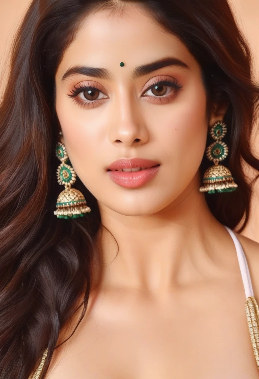 JanhviKapoor, in bikini, hot erotic, indoors background, (best quaity, 4k, ultra HD, sharp focus), beautiful face, erotic pose, realistic photo, ultrarealism, perfect face symmetric