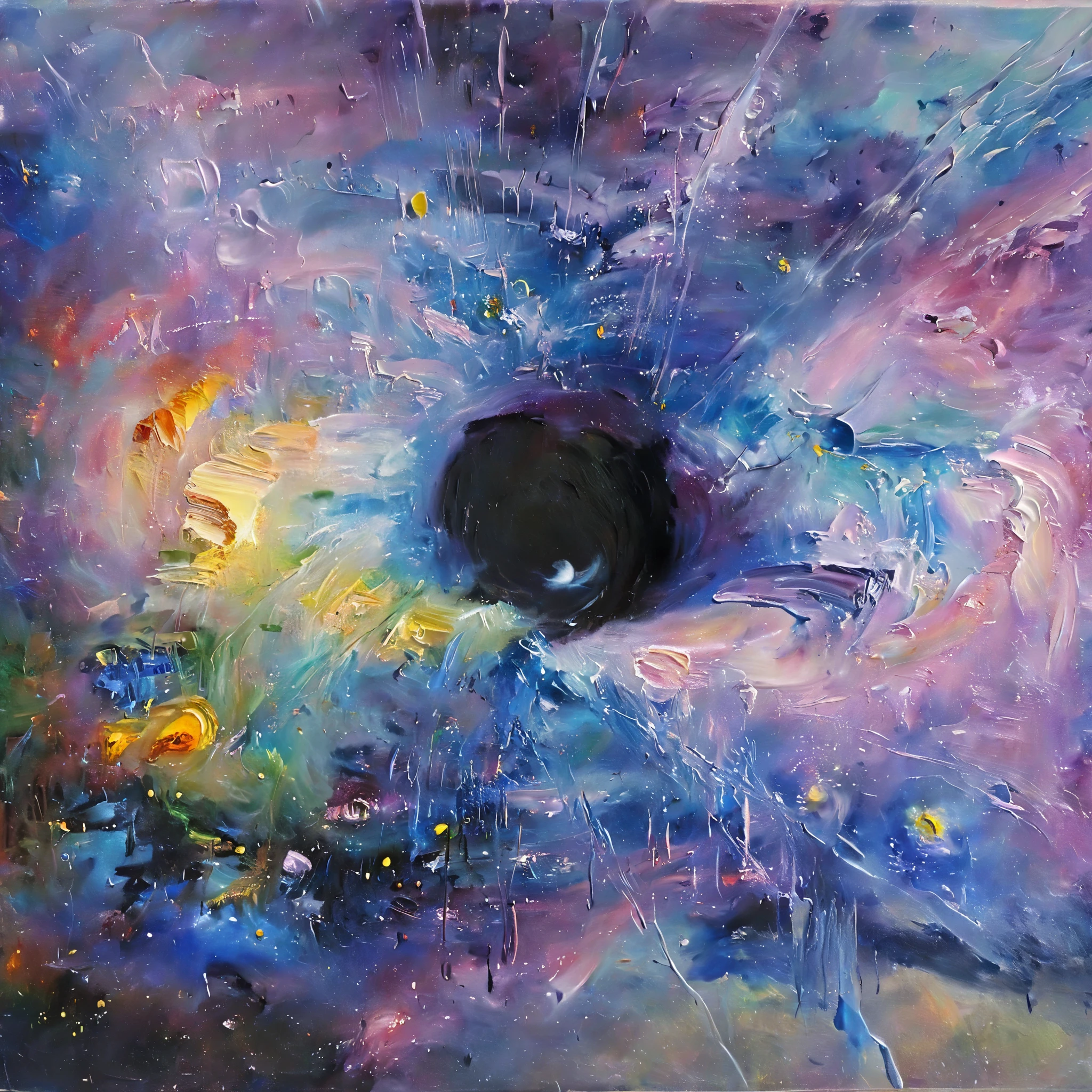 Claude Monet Style,galaxy,cosmos,black hole,painting
