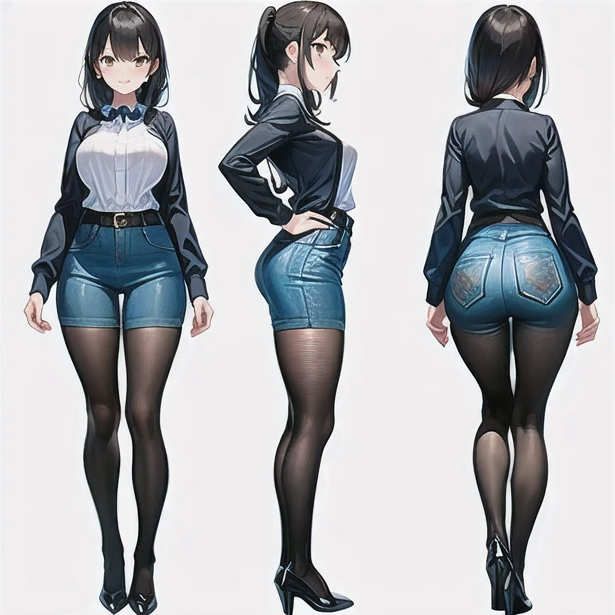 Original character sheet, Pose reference,In one pose. 8k,high quality, High resolution, 4K, hd,(Well designed face), Great face, (Very detailed), Beautiful Eyes, All images must be full body, A total of 3 images are required, Front view, Use manga style, All photos must be of the same girl, All sizes required,,uniform,high school girl,8k,high quality, High resolution, 4K, hd,(Well designed face), Great face, (Very detailed), Beautiful Eyes, All images must be full body,,Thick thighs, (Japanese scholar&#39;s uniform), You must write the whole body,Anime Style,, You must write the whole body,