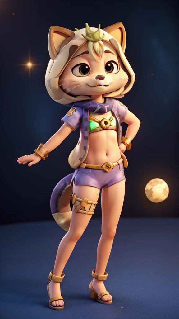 Cute little star fox, in a peachy galaxy, Bikini, Camel Toe, Slim Hips