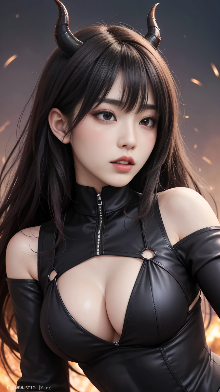 background(Black Night Sky,Big Moon),Close-up of a woman,Wearing a white shirt、Purple Hair,Very long hair,very thick braids,Purple eyes,big , realistic girl rendering, 8k artistic german bokeh, Enchanting girl, Realistic girl, Gurwitz, Gurwitz-style artwork, Girl Roleplay, Realistic 3D style, cgstation Popular Topics,, 8K Portrait Rendering,(truth,truth:1.4),Wear pink pajamas,巨big ,Sparkling eyes,Purple eyes、(highest quality,4K,8k,High resolution,masterpiece:1.2),Very detailed,(Realistic,photoRealistic,photo-Realistic:1.37),Mythical monster,Beast-like creature,Muscular,Six big legs,Stand like a gorilla,Red fur covering the body,two big horns,Drill teeth,Sharp Claws,Huge shape,Burning Fire Magic,Energy aura,A threatening presence,Glowing Eyes,Intimidating posture,Dark Environment,Smoke-filled air,Ominous Shadow,Majestic and fierce,Explosive power,Vibrant colors,bold,Horror art style,moving composition,Dramatic lighting,rib layer,large sharp teeth,Sharp Edges,Very detailedスケール,Burning Crack,Burning Flames,Furious expression,Burning with anger,Surrounded by sparks and embers