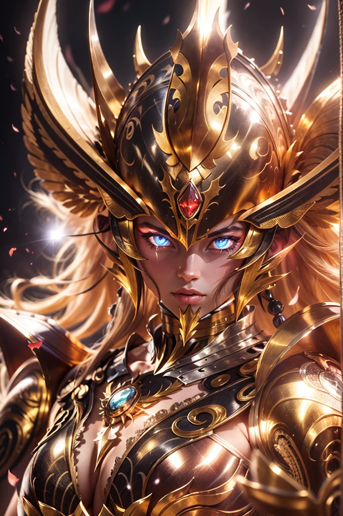 Beautiful female Saint Seiya, Seductive body,In bright lights, The exquisite depiction of Saint Seiya wearing his iconic golden armor is very eye-catching. The armor sparkles,Realistic details,Ultra-realistic, Emphasis on every detail and complexity. The Saint Seiya character stands tall, Radiates a sense of strength and determination, Their eyes sparkle,Delicate lips. The whole scene is set against a clean background, Focus the audience's attention entirely on the protagonists and their golden armor. The universe as background, The sky is full of nebulae and stars, Create a sense of awe and grandeur. The colors in the scene are bright and vivid, Enhance the overall visual effect. The lighting is cleverly arranged, Highlight the main character,Capture the essence of the original Saint Seiya series. Highest image quality, Resolution is 8k, Make sure every detail is clearly visible. This work is popular,The talent of the artist is showcased,Create a highly detailed and visually appealing version of Saint Seiya wearing golden armor.