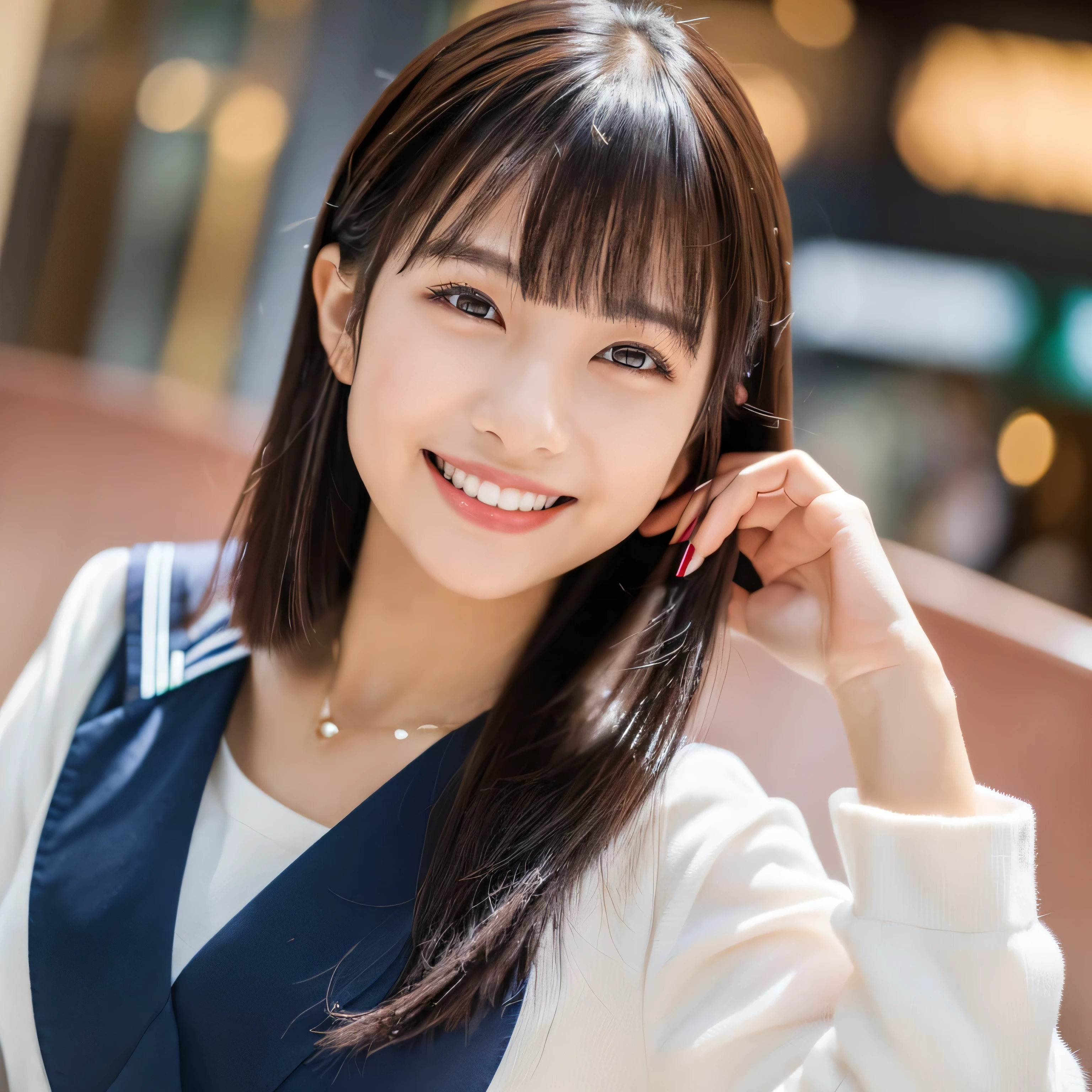 Arafed asian woman with long hair and a white shirt - SeaArt AI