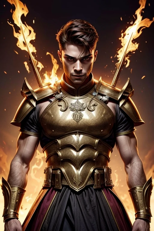 Grandes guerreurs Eynherjer, forts et jeunes, roux et ayant une aura de feu et de terreur. Ils ont des corps forts et des armures luxueuses dorées et brillantes, leurs cheveux roux et brillants comme le soleil.
The men-at-arms wear dragon-shaped armor and are equipped with flaming spears and shields engraved with mystical symbols.
Leurs yeux brillants à la couleur de l'or font écho à leur aura de feu et de détermination.
They are dotted with t
