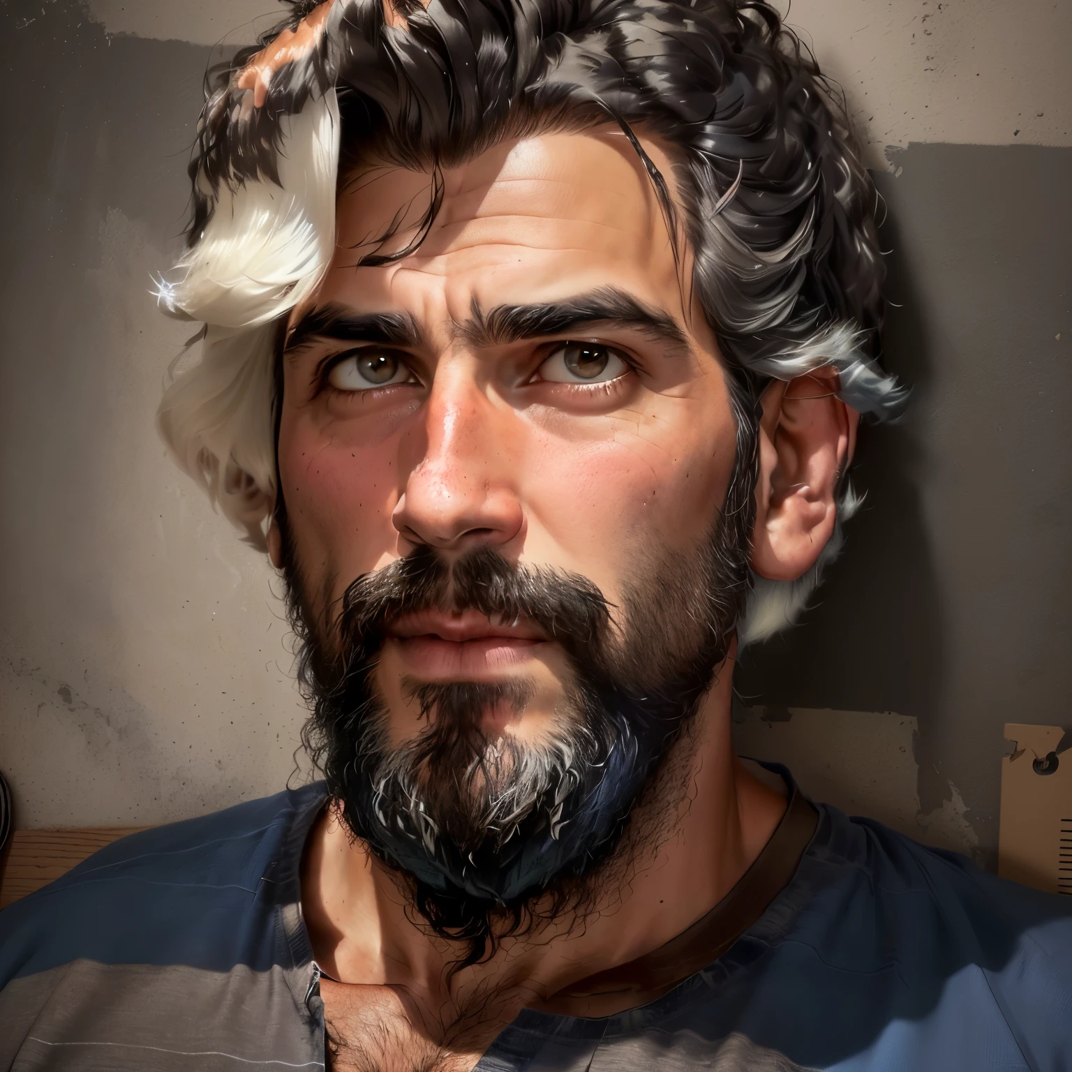 there is a man with a beard and a blue shirt, with a small beard, about 3 5 years, without a beard and mustache, with trimmed beard, David Rios Ferreira, without a beard, trimmed beard, Jesus Alonso Iglesias, short scruffy beard, Zachary Corzin, (38 years), double rent, Michael Vicente, bearded