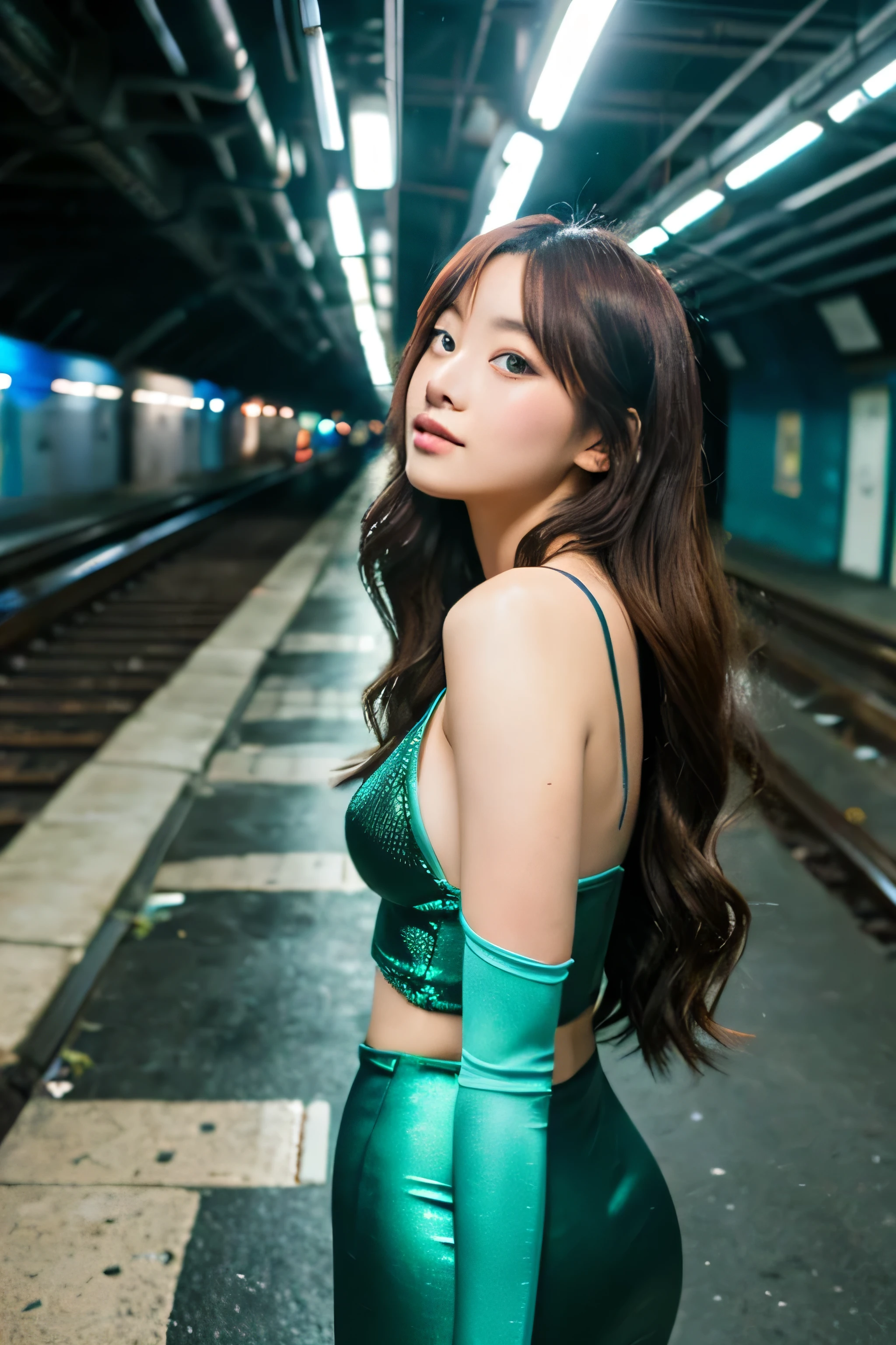 Beautiful mermaid girl who came underground