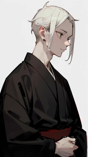 Black kimono from the Taisho period、(Pale-faced man)、(Sick man)、Upper Body、Game Description