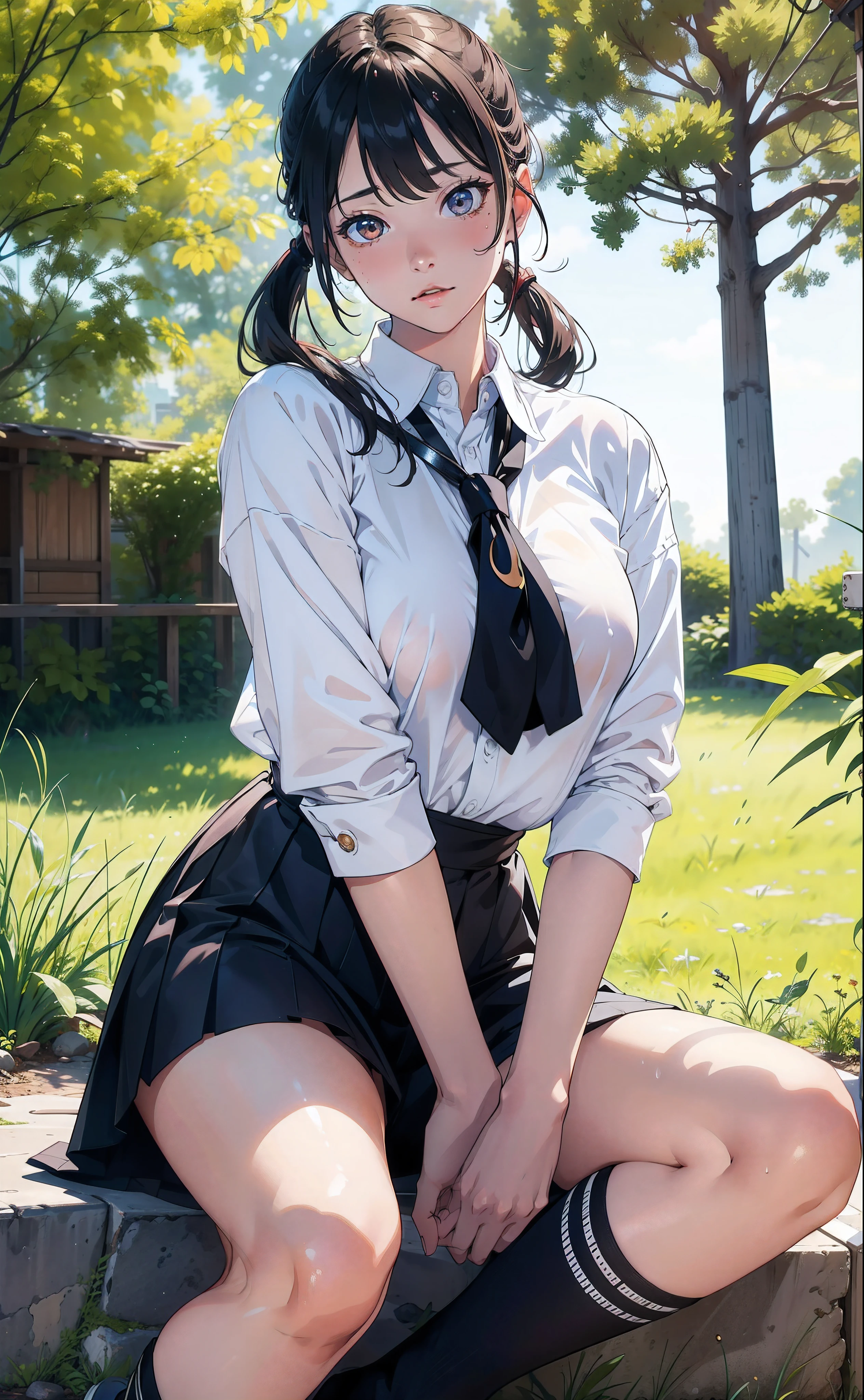 (extremely detailed CG unity 8k wallpaper), (masterpiece), (best quality), (ultra-detailed), (best illustration), (best shadow), (absurdres), BREAK girl, sweat, steam, medium breast, looking at viewer,