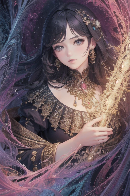 (masterpiece, top quality, best quality, official art, beautiful and aesthetic:1.2), (1girl), extreme detailed,(fractal art:1.3),colorful,highest detailed