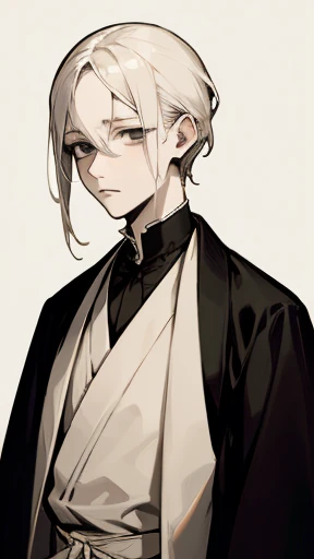 Mourning clothes in the Taisho period、（Pale-faced man）、（Sick man）、Upper Body、