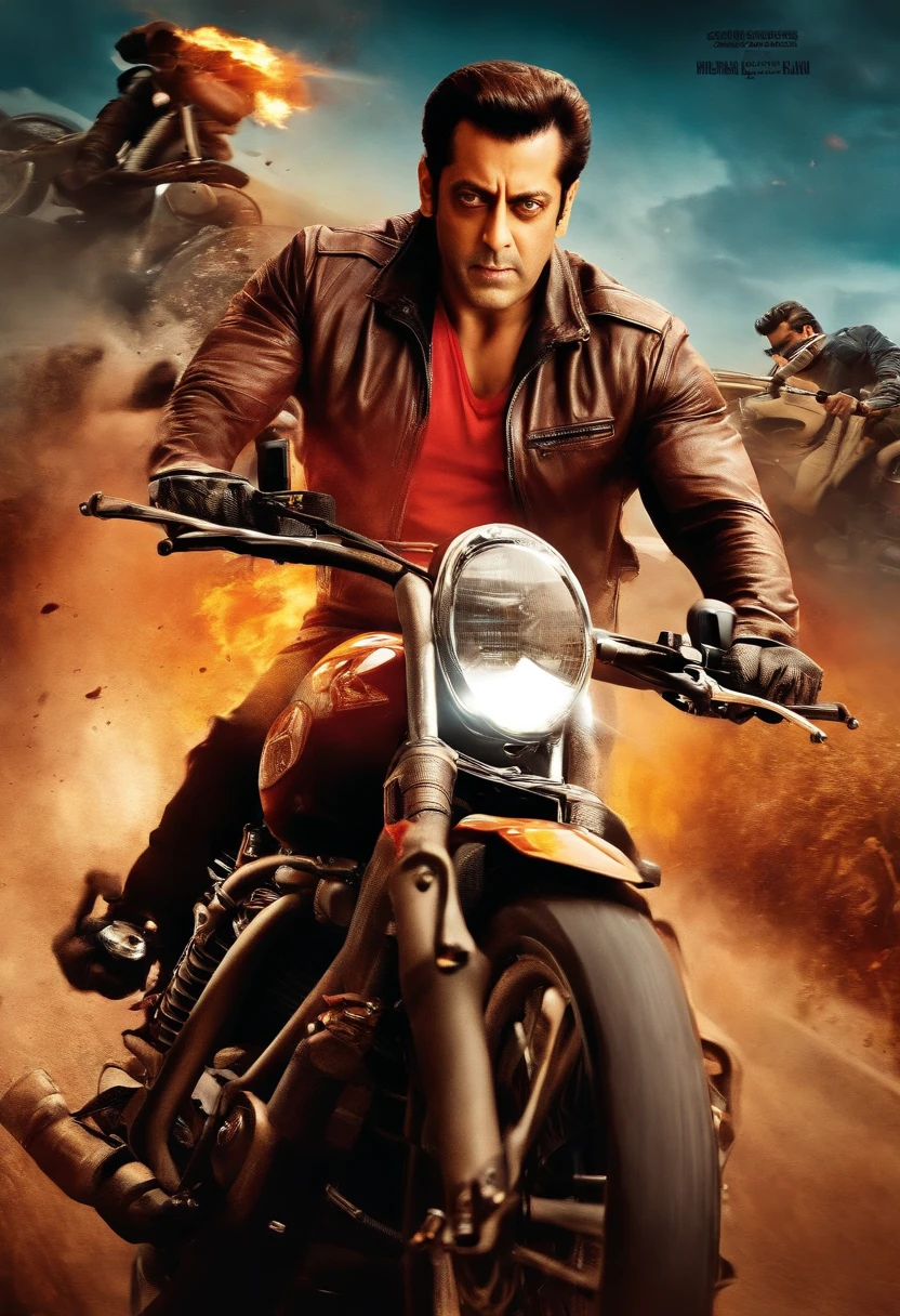 Salman Khan's bike racing action poster with dangerous villains