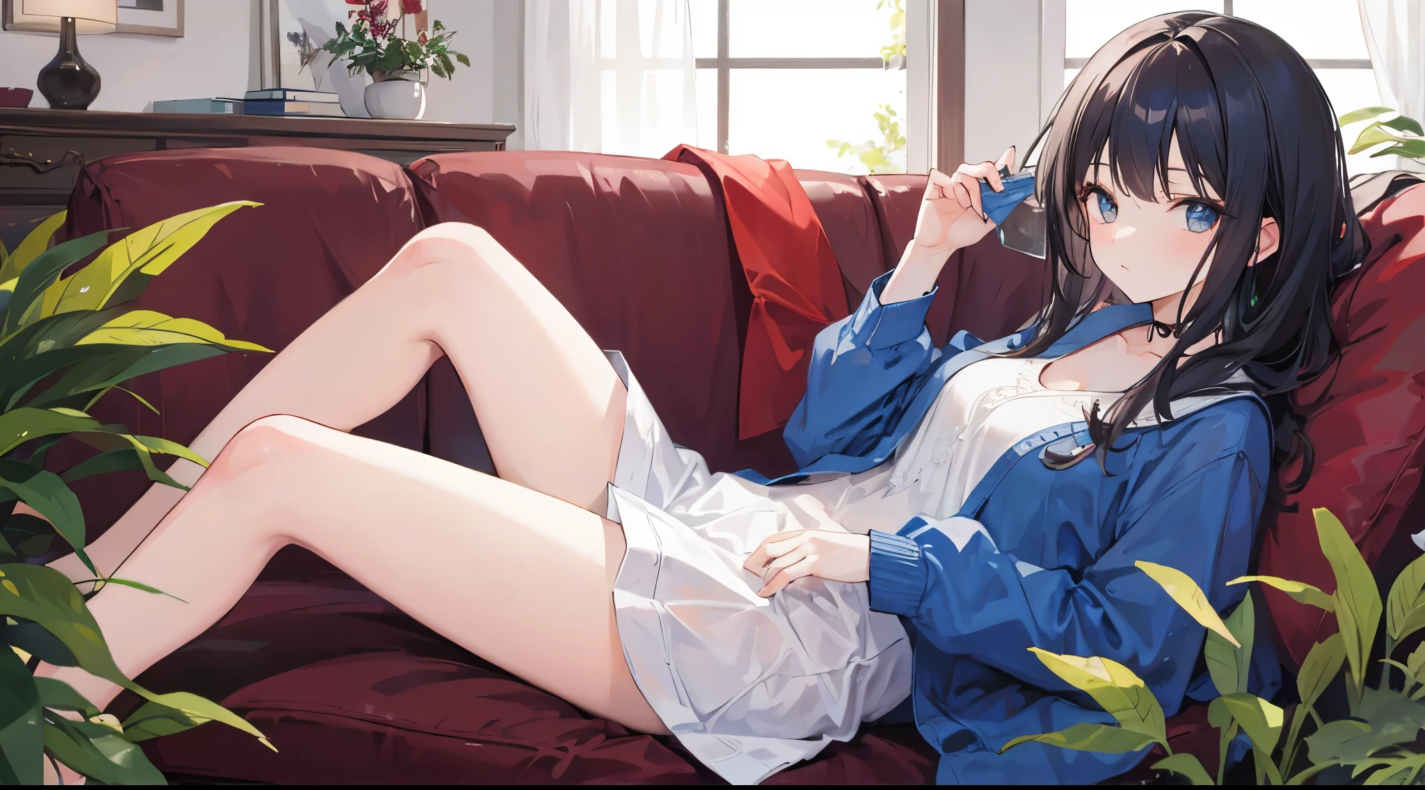 Girl relaxing at home