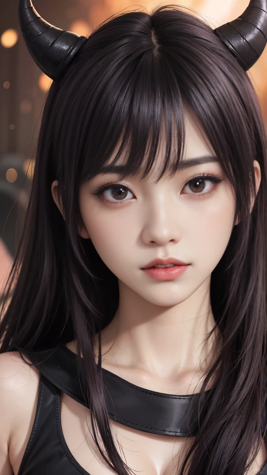 background(Black Night Sky,Big Moon),Close-up of a woman,Wearing a white shirt、Purple Hair,Very long hair,very thick braids,Purple eyes,big , realistic girl rendering, 8k artistic german bokeh, Enchanting girl, Realistic girl, Gurwitz, Gurwitz-style artwork, Girl Roleplay, Realistic 3D style, cgstation Popular Topics,, 8K Portrait Rendering,(truth,truth:1.4),Wear pink pajamas,巨big ,Sparkling eyes,Purple eyes、(highest quality,4K,8k,High resolution,masterpiece:1.2),Very detailed,(Realistic,photoRealistic,photo-Realistic:1.37),Mythical monster,Beast-like creature,Muscular,Six big legs,Stand like a gorilla,Red fur covering the body,two big horns,Drill teeth,Sharp Claws,Huge shape,Burning Fire Magic,Energy aura,A threatening presence,Glowing Eyes,Intimidating posture,Dark Environment,Smoke-filled air,Ominous Shadow,Majestic and fierce,Explosive power,Vibrant colors,bold,Horror art style,moving composition,Dramatic lighting,rib layer,large sharp teeth,Sharp Edges,Very detailedスケール,Burning Crack,Burning Flames,Furious expression,Burning with anger,Surrounded by sparks and embers