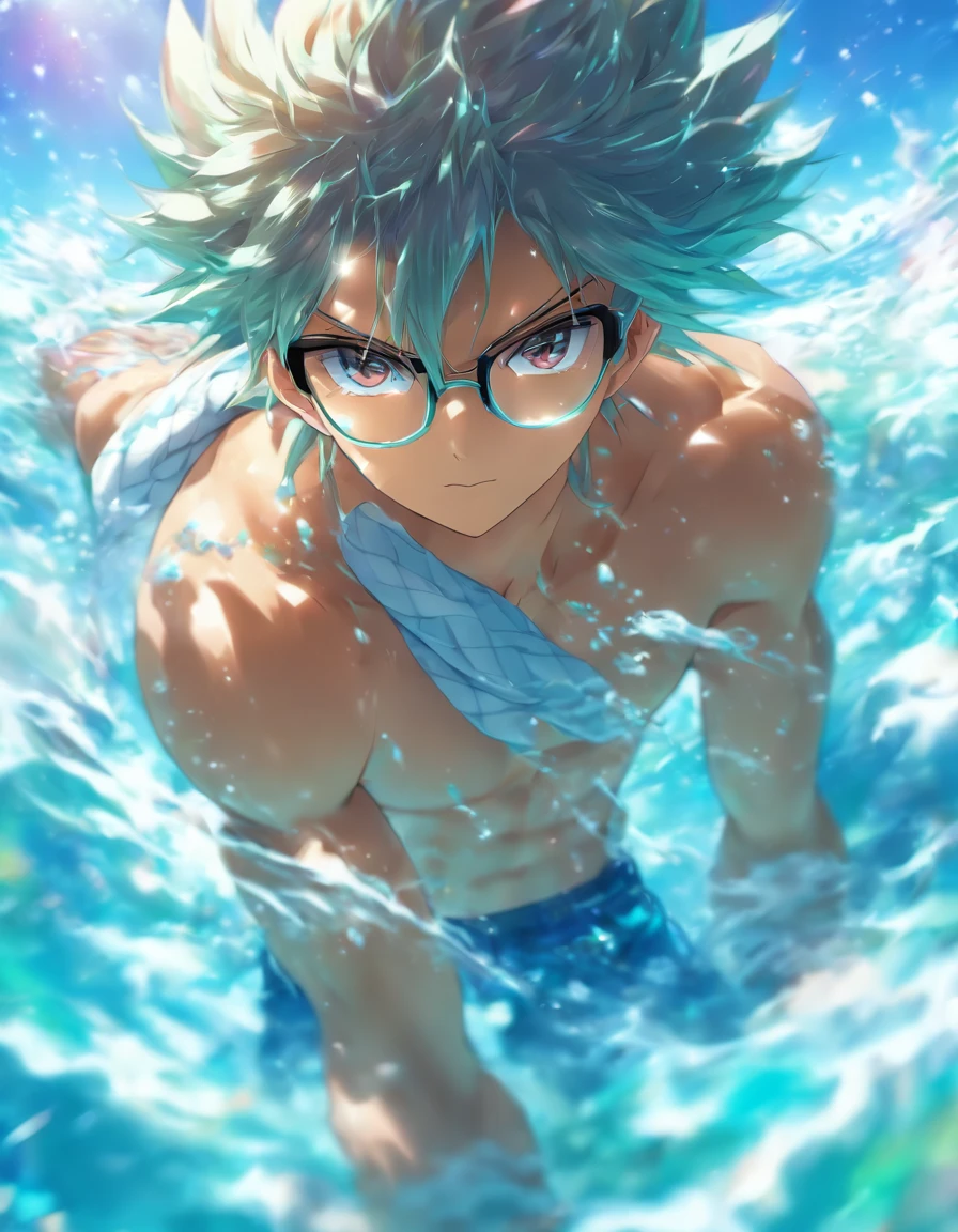 Water towel　male　Glasses