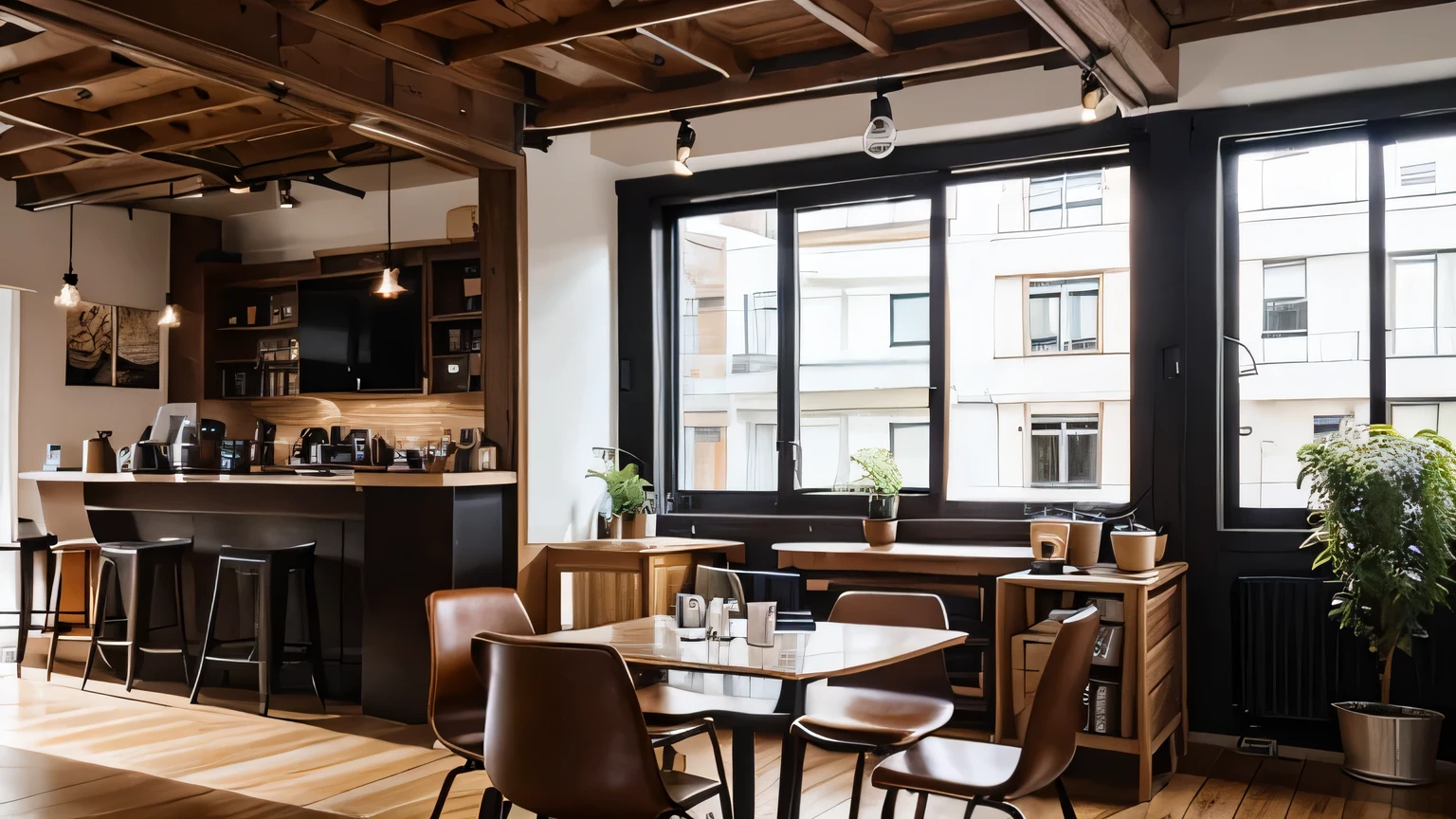 co-working space with cafe in a house