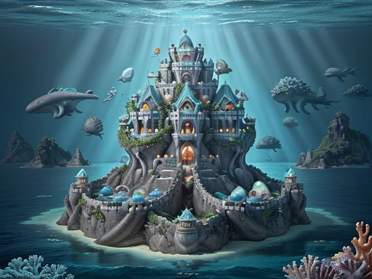 Island，Sea Area，Deep Sea Dragon Palace，Treasures of the deep，islands，pearl，Undersea ruins