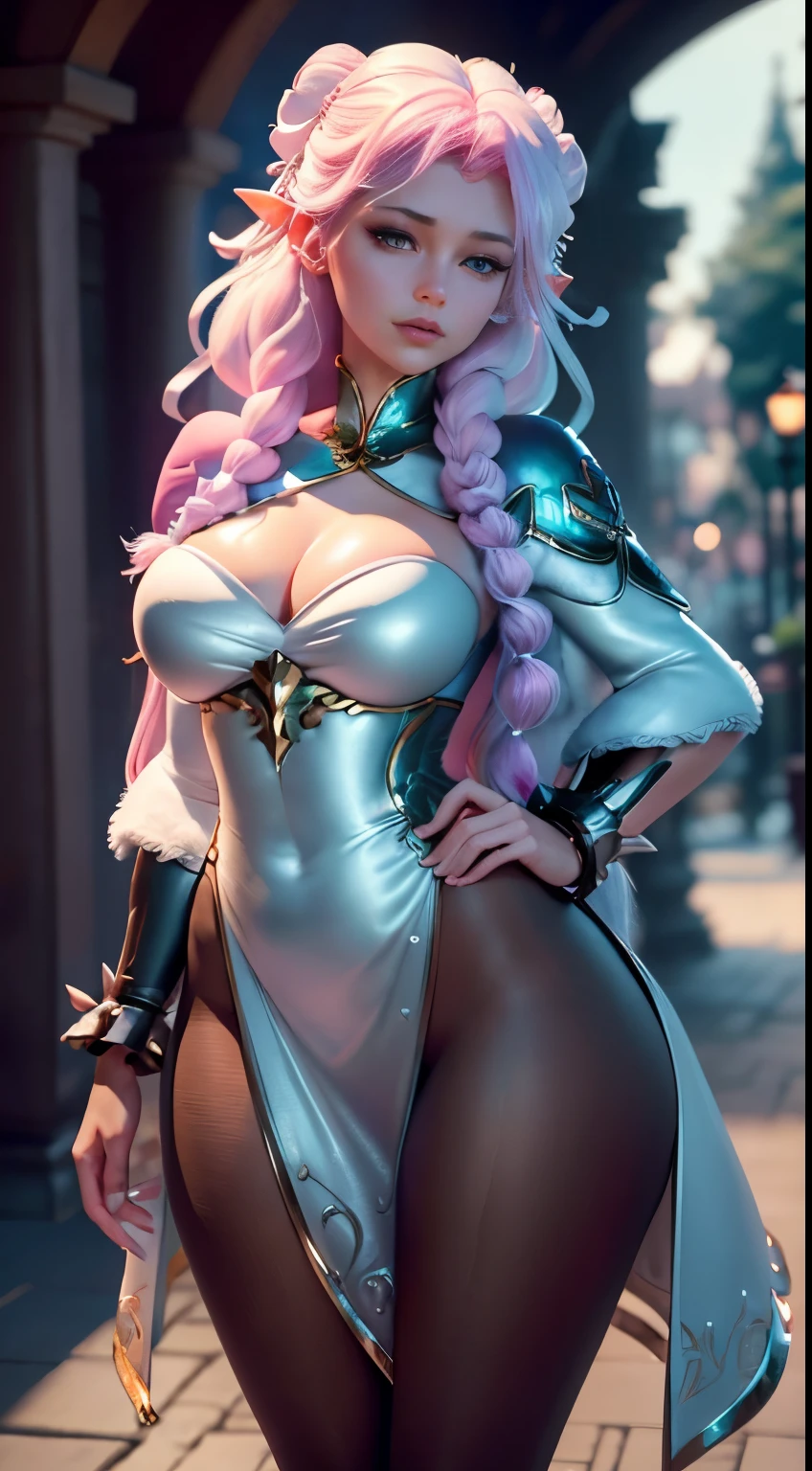 Elfgirl (rose quartz waifu SU-Elsa waifu frozen Disney mezclando modelos .) (ultra FUSION of white and pink hair) Highly detailed CG unity 8k wallpaper, style shot, complex, high detail, dramatic, highest quality movie still image, very detailed, masterpiece, best quality, character design, Elsa, Elsa from Frozen,Fusion Pink Diamond (( Dark style)), realistic ultra-detailed rendering style, natural light, sharp character design, (hard focus, 8k), (((natural skin texture))), 8k textures, soft cinematic lighting, adobe lightroom, dark room, hdr, Sophisticated, Elegant, Rich Detail, Sharp Focuilm Look) )), Soothing Tones, Detail Frenzy, Intricate Detail, Super Detail, Low Contrast, Soft Film Lighting, Dull Colors, Exposure Blending, HDR, Fade, 35mm, f/1.4, ISO64, f16, 25 sec.