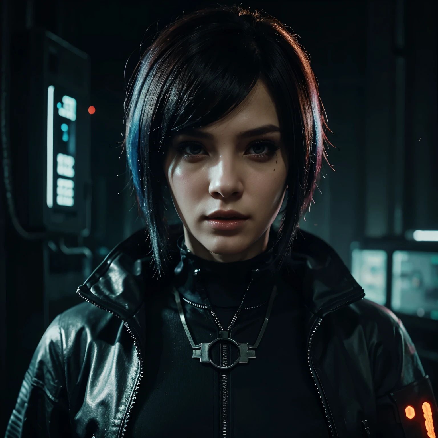 Free fire character 'cyber punk, beautiful, horror background