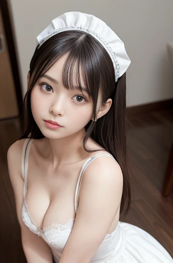 a lot of details, (slender waist), 30 years old, detailed black hair, beautiful detailed hair, super fucking beautiful, complex details beautiful and delicate eyes, perfect hands, (small breasts best quality), perfect and delicate limbs, detailed skin, best quality, ultra-detailed,
Japanese maid, long-focus, imid shot, thick thighs, hand up, incredibly detailed, Elegant hair, doyagao, maid dress, white footwear, aqua Clothes, Tables and chairs in disarray,