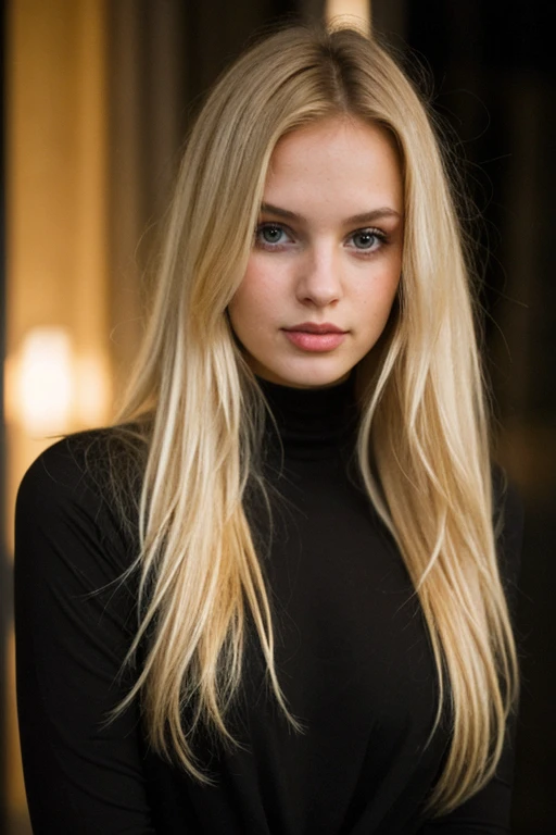 super cute blonde woman in dark theme