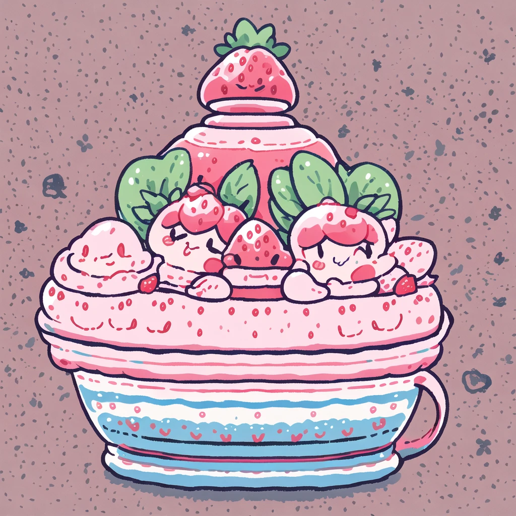 Strawberry incarnation、🍓Personification of、cute、Little、
