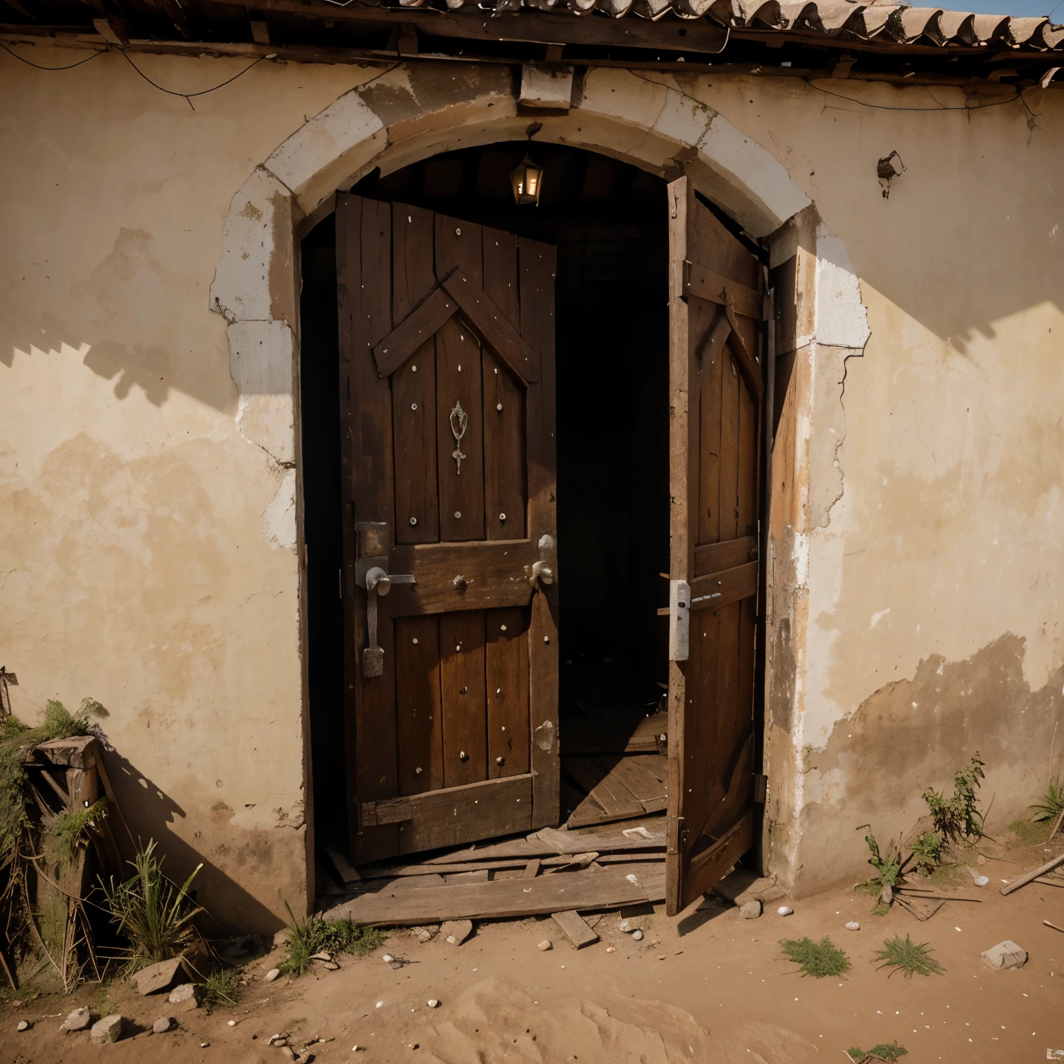 Uma cripta muito abandonada,de 1888,toda quebrada,a porta caindo,as paredes se desmoronando,mas com um lindo por do sol