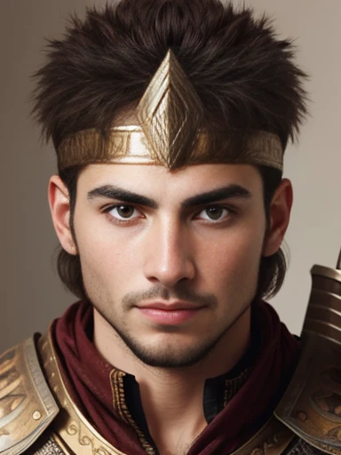 photorealistic portrait of a male jew warrior, focus on face.