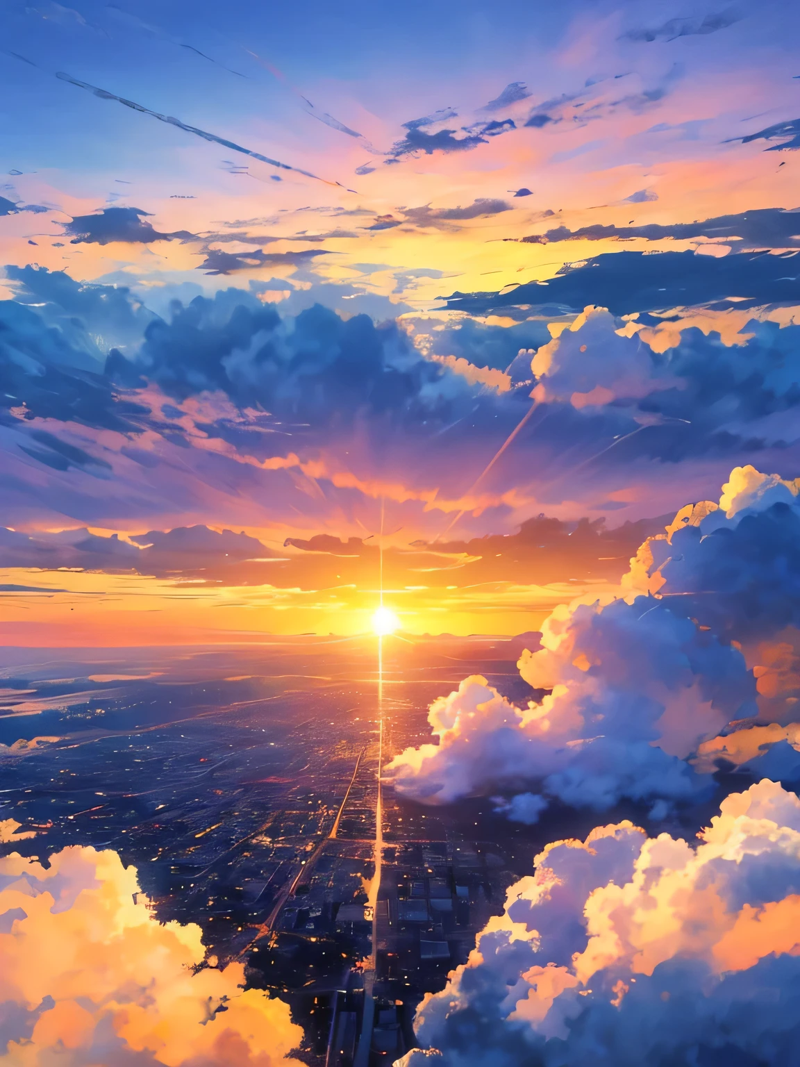 Sunset seen from above、