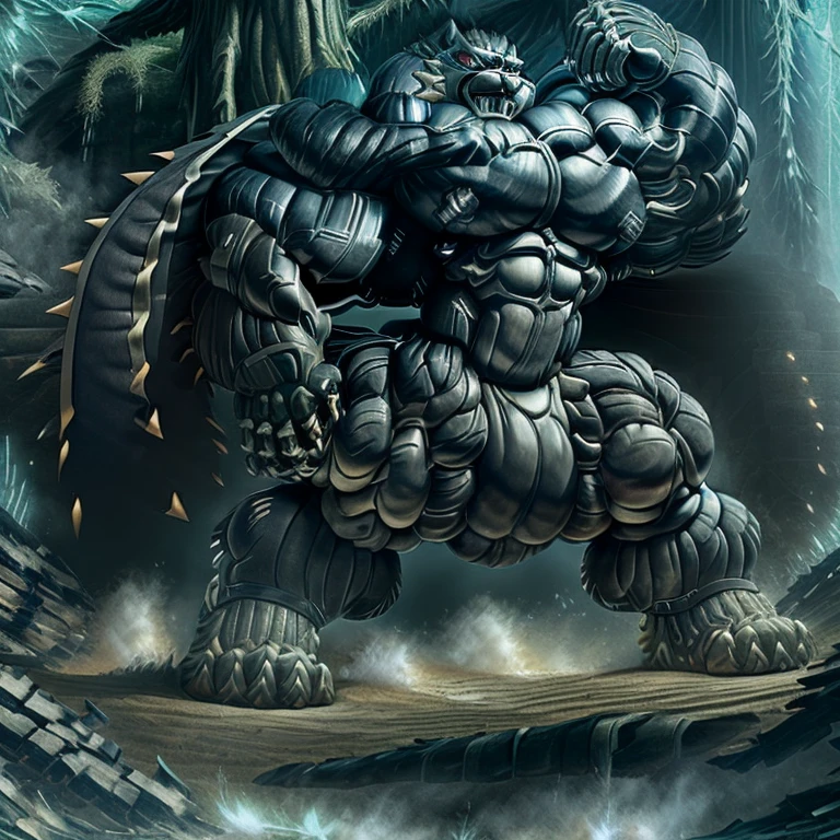 (gigantic muscles), 8K, Masterpiece, highres, Detailed head, Detailed Body, full body, Detailed abs, wearing crNanosuit, big muscle (pecs, triceps, traps) unusually developed muscular body,
body full of huge muscles.
pectorales enormes. Exaggeratedly huge muscles. Gigachad Muscular, gigantic muscles, Colossal giant NANOSUIT over a battlefield, The claws are sharp, Sharp teeth, Spread wings, have big wings. black wings, nj5furry, Animal paws, castle, black visor, barrel(live a hero)