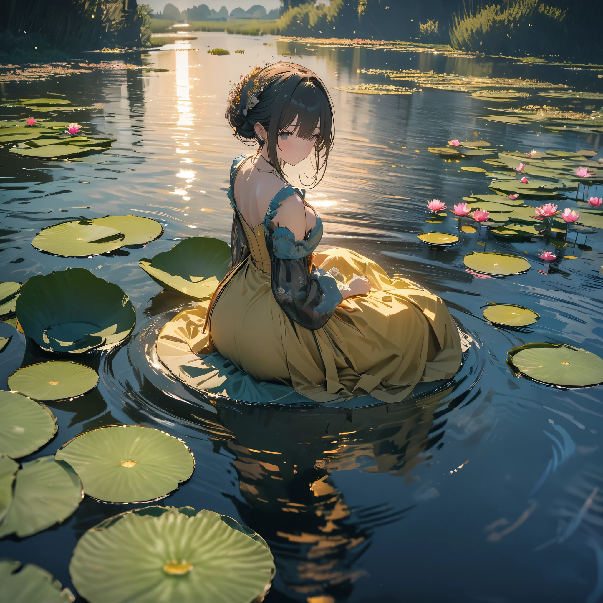 Claude Monet style,Water Lily,8k,Super Fine,masterpiece