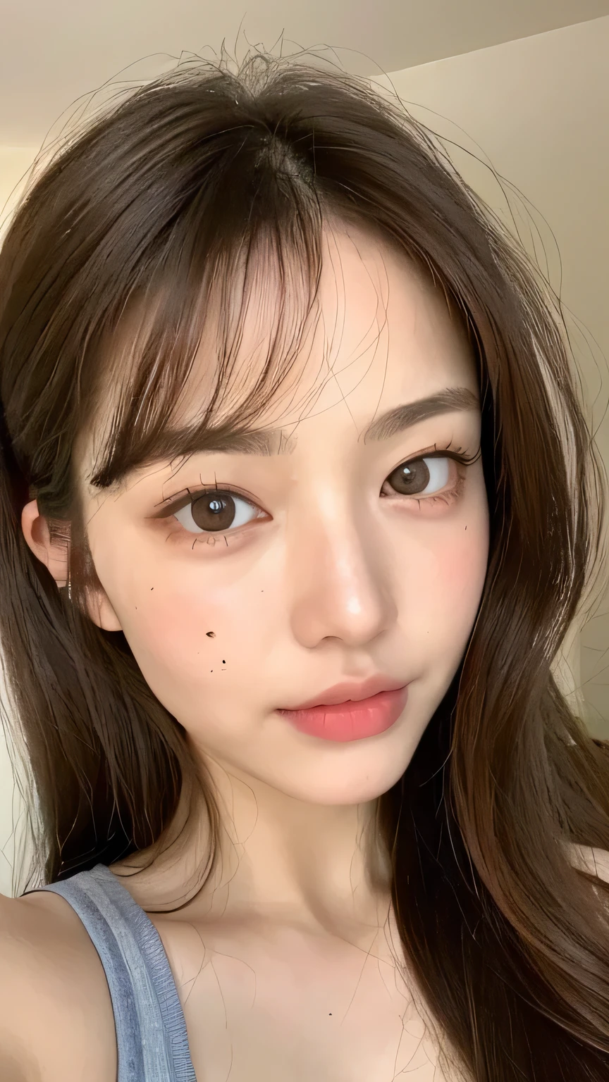 ((highest quality, 8k, masterpiece: 1.3)), 1 female, Japanese Mature,Sensual beauty: 1.3, (Hair style Brown hair Medium wave, big: 1.2), Nightwear: 1.1, Super slender face, Delicate eyes, double eyelid, Dimples,Mole, Home,Plump body,very thick legs,Cowboy shot from above,Shooting from the ceiling,