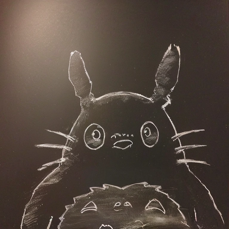 Totoro on the blackboard、 my neigbor Totoro, portrait of real life Totoro, Totoro from my neighbor Totoro, Totoro, “totoro, Miyazaki, inspired Miyazaki, of Totoro, Inspired by Hayao Miyazaki, my neighbor Totoro