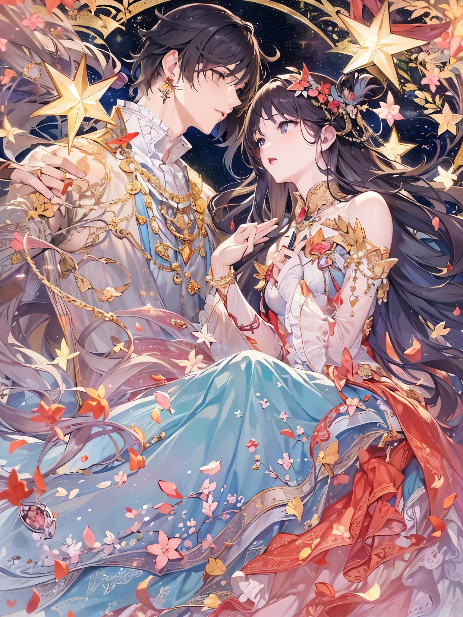 ((highest quality)),(Ultra-high resolution),(Super detailed new),(Detailed Description),((The best CG)),(A masterpiece),Ultra-detailed art,A wonderful new art form,(Art with precise detail:1.5), Shining Star, like, Glamorous Love