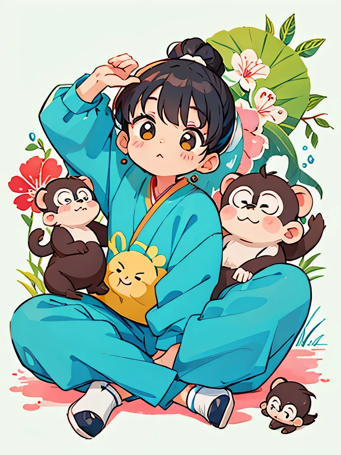 TAO style, Kawaii Design, cute monkey