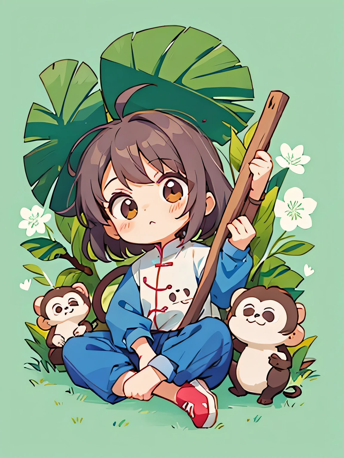 TAO style, Kawaii Design, chibi, cute monkey