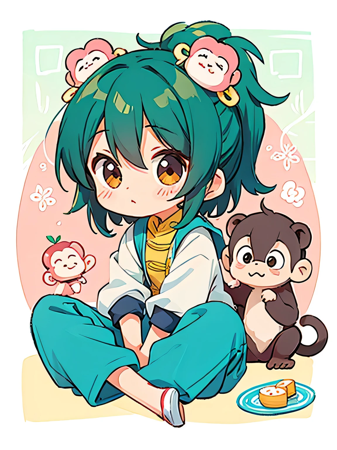 TAO style, Kawaii Design, chibi, cute monkey