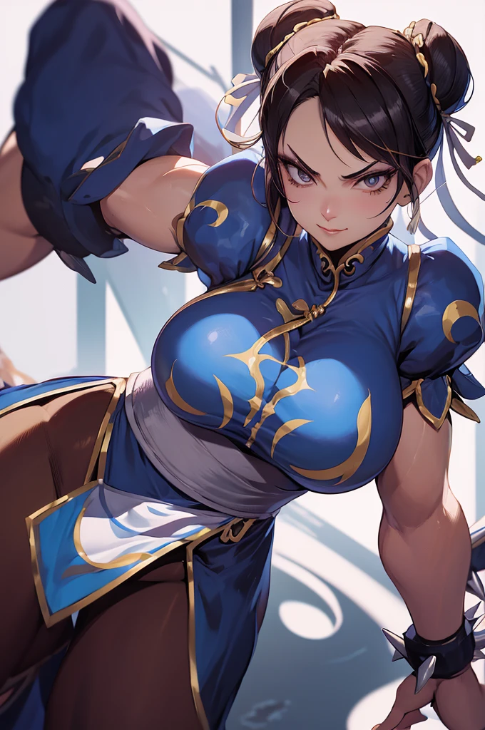 chun li,olhar penetrante,evil look,oculos no rosto,melhor qualidade,,juri han,solo, masterpiece, best quality,city night,looking at viewer,evil smile, evil look,belas coxa ,low lighting,roupa azul,chun li,cosas belas,coxas sexy
