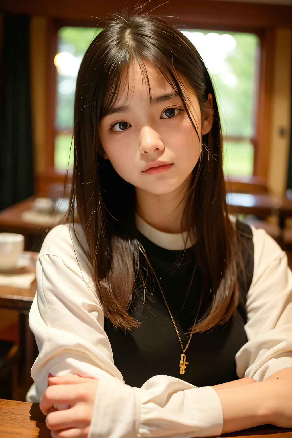 ((highest quality)), ((Tabletop)), (detailed), Perfect Face、12-year-old girl、camisole、The lender&#39;s organization is very short、he is short、Laughter、city(Tokyo cityscape)