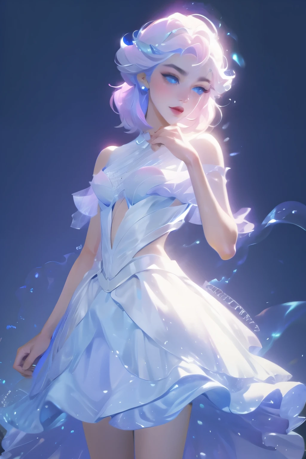 Blue delicate eyes, Awkward, blush