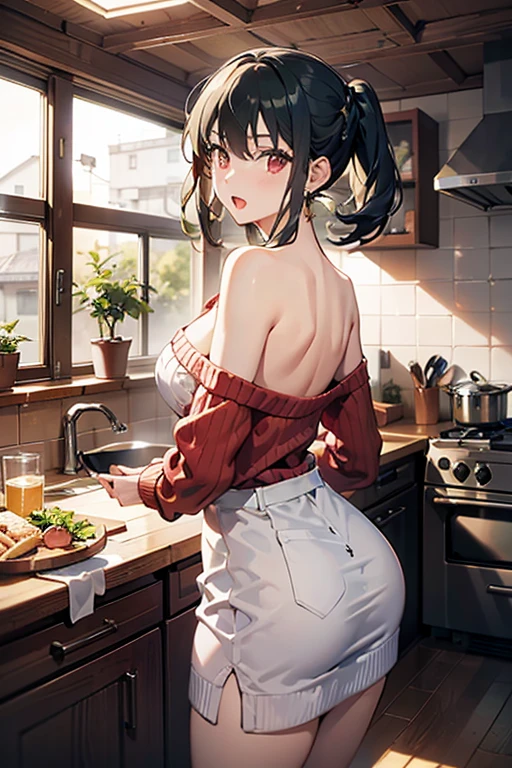 Highest quality，masterpiece，Ultra-high resolution，Perfect Anatomy,（Faithfulness：1.4），(A scene in the kitchen、Washing the dishes、soaked)、(Mr.々Expression:1.5)、RAW Photos，Embarrassing，Red face、Short hair kids，A woman with long hair tied up and a **************** with short hair，（Large Breasts:1.8)、(Big Breasts)、(Boldly accentuate your breasts and buttocks、No bra)、（Tight nude apron knit sweater、No sleeve、Off the shoulder、Open back、Butt Opening）、Women and girls with small breasts, Mom and her small breasted daughter,Gorgeous mother and pretty girl,((Inserting a carrot into pussy)),Knee Shot,Cinema Lighting，Fashion model parents，Trained Daughter、Adorable，(Although I&#39;m a mother、She&#39;s my daughter.), (Nipples:1.6)、(Grab your chest、Show off your breasts)、(Long-haired mother and short-haired daughter)、（Mother in a knitted sweater and daughter in underwear）、Sweat、obscene