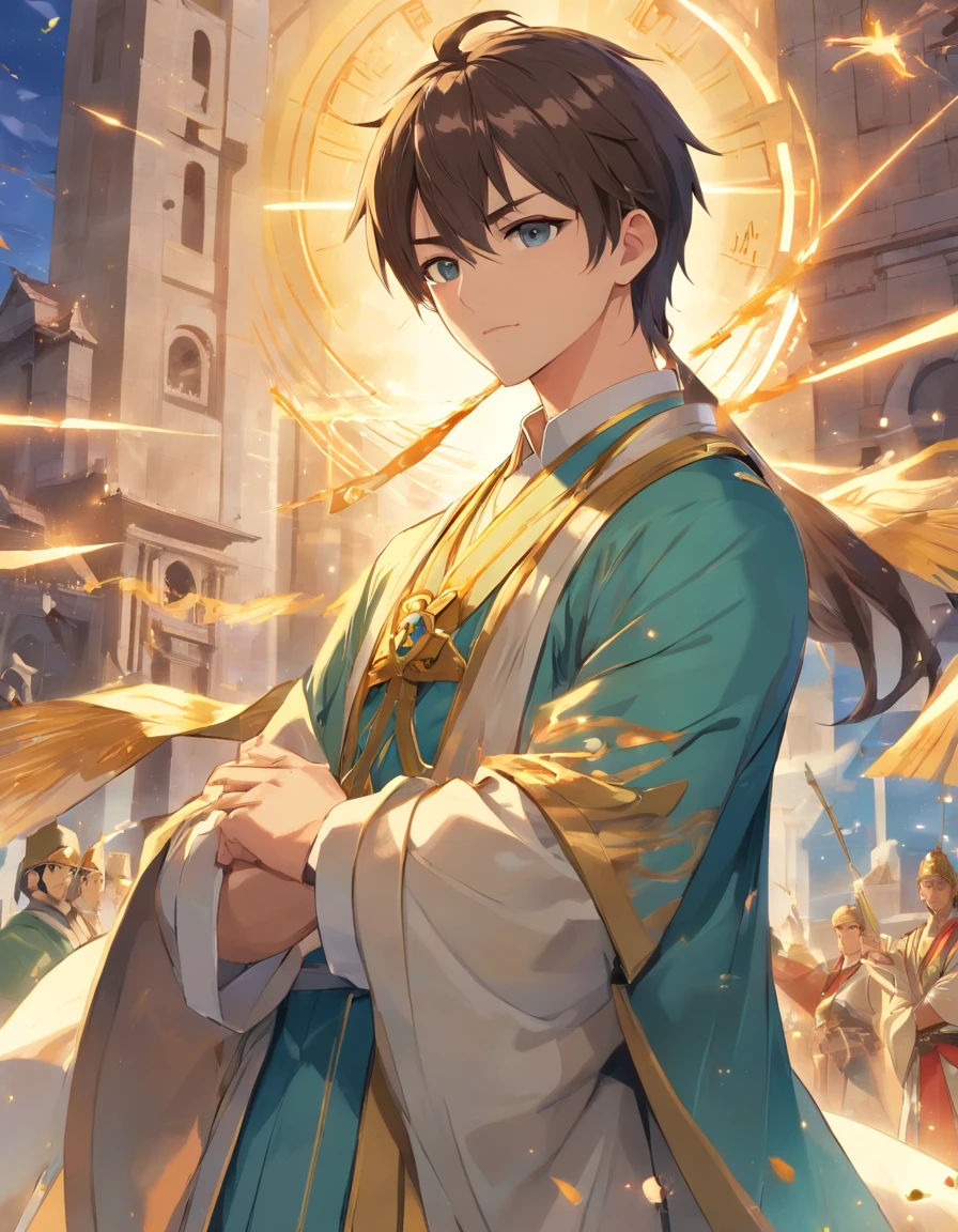 A modern-day Constantine I、Considered a leader with political astuteness and strategic insight。彼はEconomy and tradeの発展に重点を置き、will pursue the prosperity of the nation。Also、彼はReligious Freedomを尊重し、People of different faiths々It will promote the coexistence of。 Constantine I was also a powerful military leader.、現代の彼は国家のSecurity guaranteesに重要な役割を果たすでしょう。He pursued a strategy that combined technological advances with military developments.、We will build a modern defense system to deal with modern threats.。 Also、Constantine I recognized the importance of education.、It will focus on disseminating knowledge and promoting culture.。Through his reform of the education system and his encouragement of art and literature,、It will support the education and cultural growth of the people.。 All in all、A modern-day Constantine I強力で野心的な指導者であり、Economy and trade、Religious Freedom、Security guarantees、We will pursue national development and prosperity in many areas, including education.。masterpiece。top-quality。Super beautiful。The ultra -The high-definition。detaileds。exquisite。Character Settings。Concept Art。Digital Art。Full body portrait