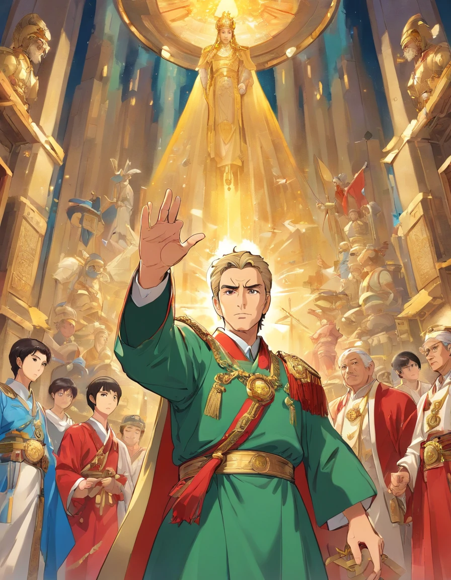A modern-day Constantine I、Considered a leader with political astuteness and strategic insight。彼はEconomy and tradeの発展に重点を置き、will pursue the prosperity of the nation。Also、彼はReligious Freedomを尊重し、People of different faiths々It will promote the coexistence of。 Constantine I was also a powerful military leader.、現代の彼は国家のSecurity guaranteesに重要な役割を果たすでしょう。He pursued a strategy that combined technological advances with military developments.、We will build a modern defense system to deal with modern threats.。 Also、Constantine I recognized the importance of education.、It will focus on disseminating knowledge and promoting culture.。Through his reform of the education system and his encouragement of art and literature,、It will support the education and cultural growth of the people.。 All in all、A modern-day Constantine I強力で野心的な指導者であり、Economy and trade、Religious Freedom、Security guarantees、We will pursue national development and prosperity in many areas, including education.。masterpiece。top-quality。Super beautiful。The ultra -The high-definition。detaileds。exquisite。Character Settings。Concept Art。Digital Art。Full body portrait