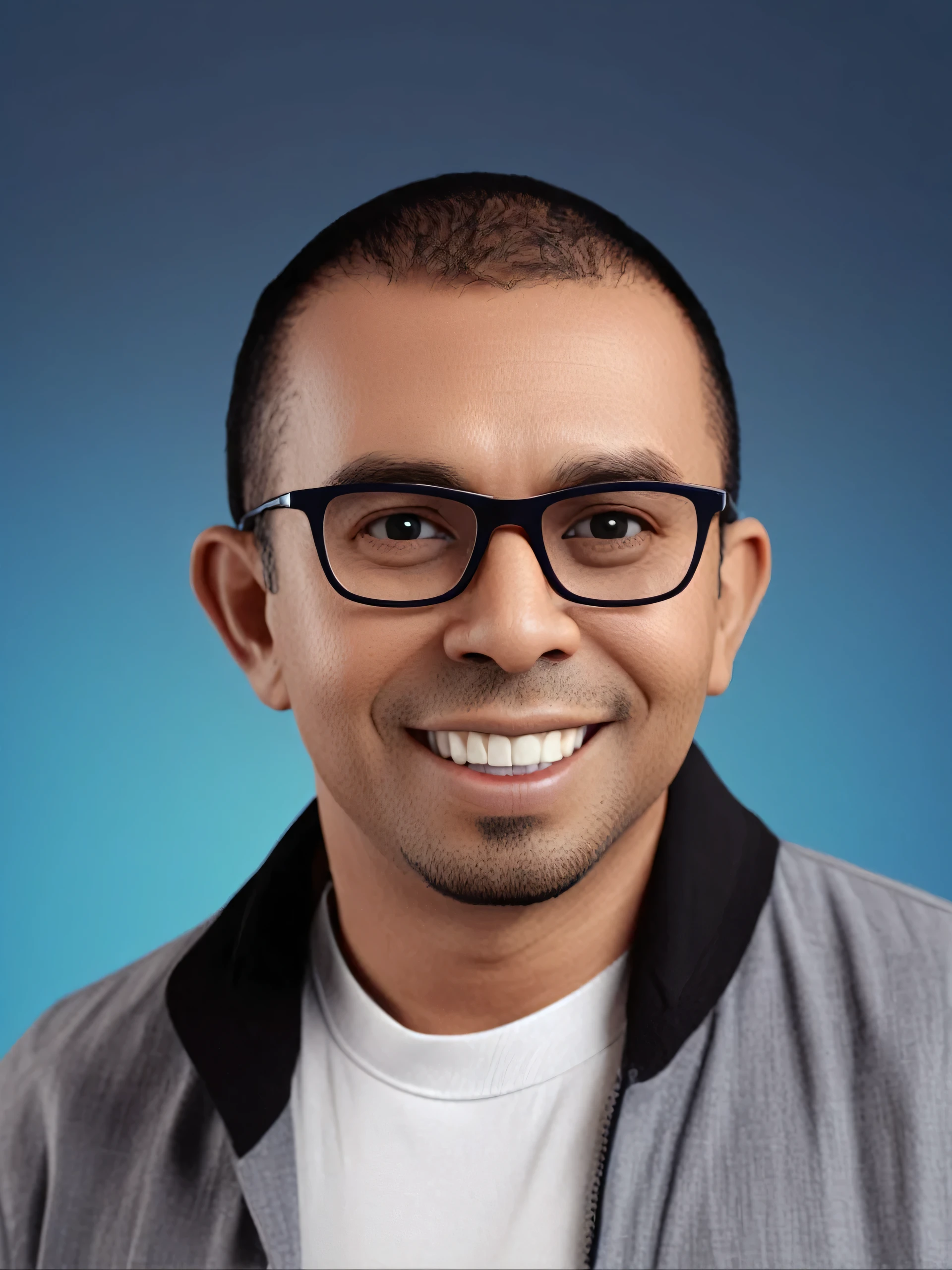 Cartoon character of a man with black glasses and a blue shirt, animation character, Caractere estilizado, animation style rendering, 3D estilizado, Arnold Maya render, 3 d render stylized, toon render keyshot, Personagem 3D, Personagem 3D, 3d rendering stylized, 3 d character render, personagem de desenho animado, Personagem de close up, Pose de personagem, (Estilo Pixar) (master part:1.2) (Bokeh) (best quality) (pele detalhada) (textura detalhada) (8k) (argila) (Cinematic lighting) (sharp focus)