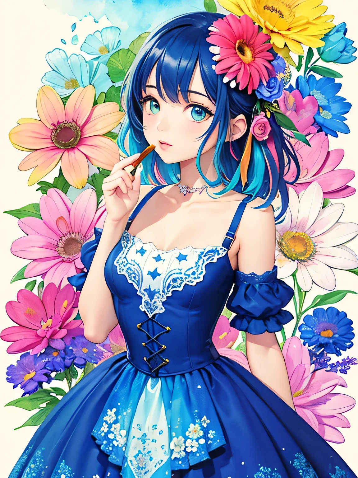 Berry Verrine Style、(((stylish fashion))), 8K Quality、Intense watercolor, Detailed watercolor art, Watercolor splash, Surreal, avant-garde pop art, Beautiful and expressive paintings, Beautiful artwork illustration, Very colorful tones, wonderful, Cool beauty, highest quality、Official Art, Vector art, Stylish design, (((The most beautiful girl))), (((highest quality))), HDR, ((detailed)), (((Doodle Art)), ((masterpiece)), ((Super detailed)), (((Colorful flowers))),(((Stylish))),