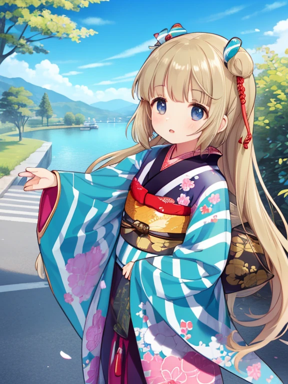 One girl,yorita yoshino,Datsumi's Guide,Long Hair,kimono,Hair Ribbon,Removable sleeves,
Outdoor,
