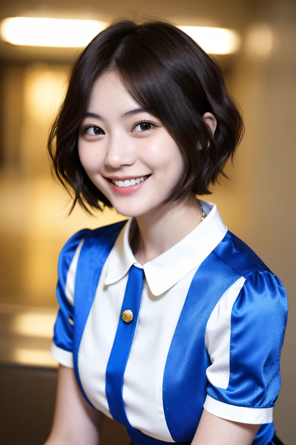 226 Short Hair, 20-year-old woman, A kind smile, (flashy short sleeve outfit)
