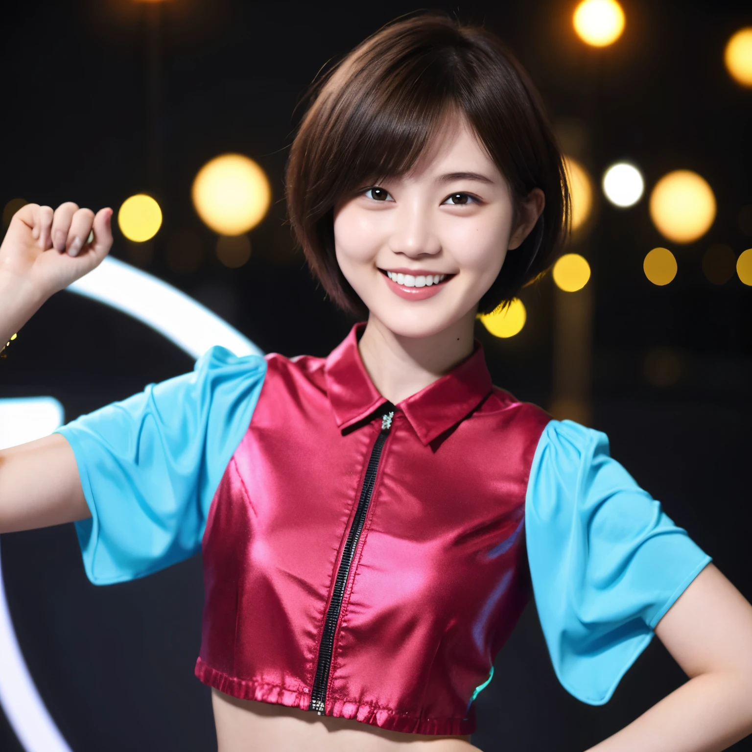 226 Short Hair, 20-year-old woman, A kind smile, (flashy short sleeve outfit)